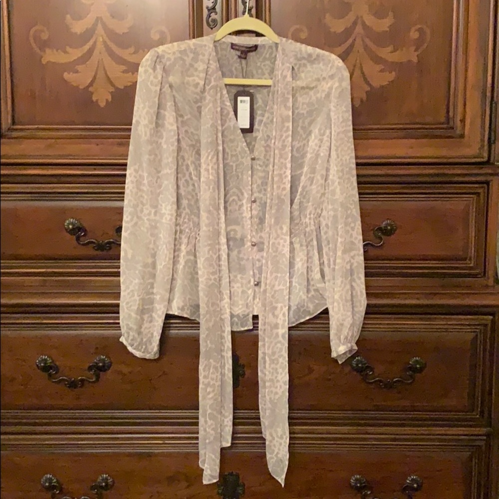 Marchesa Voyage tie neck blouse